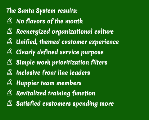 The Santa System results:
O No flavors of the mont